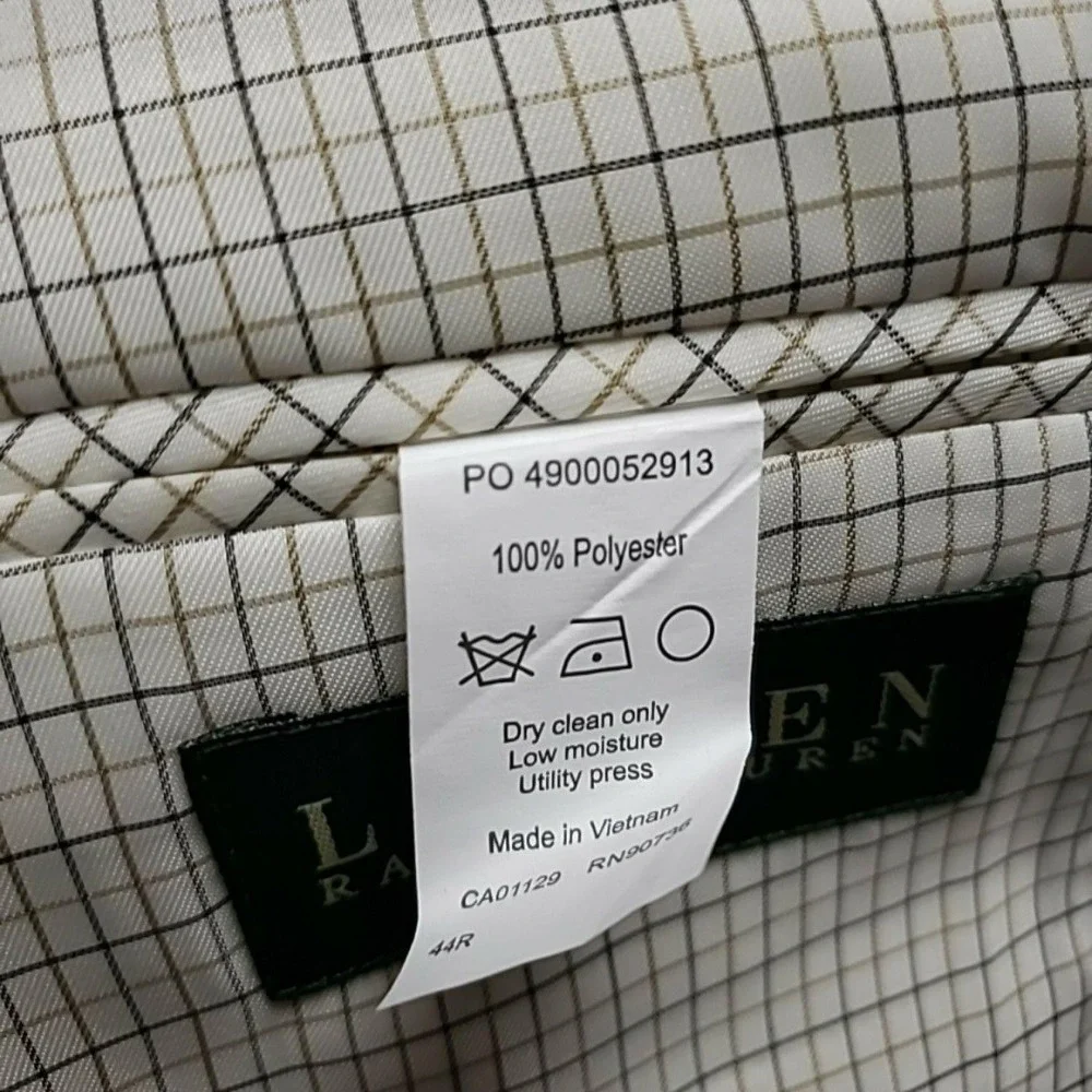 Lauren Ralph Lauren Blazer Mens 44R Brown 100% Polyester Sport Coat Jacket